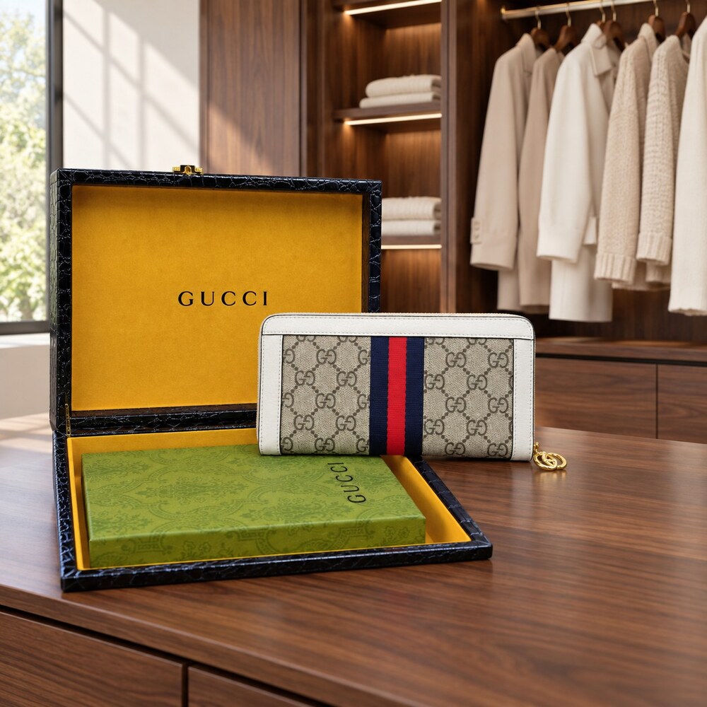 Gucci Ophidia GG Canvas Zip Around Long Wallet - Picture 4 of 6